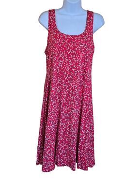 Old Navy Red Floral Sleeveless Swing Dress beach nautical flip flop dress